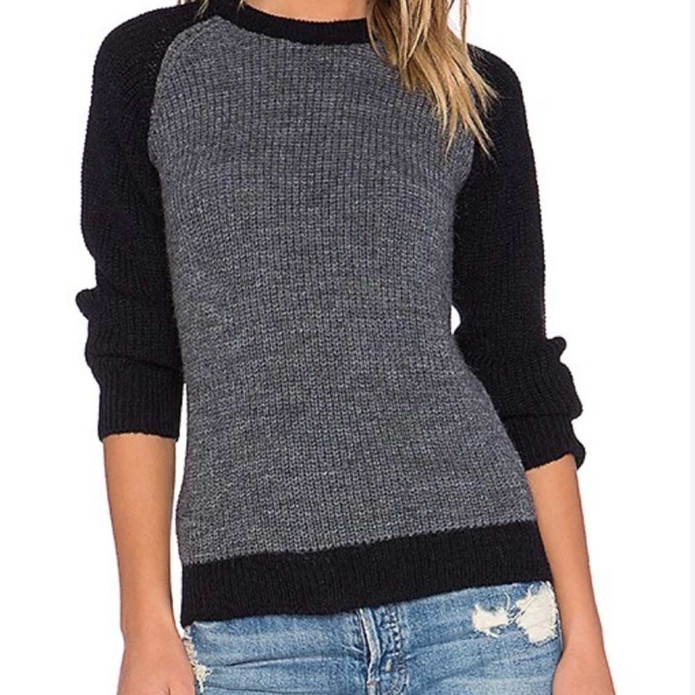 IRO Black and Gray Crew Neck Sweater